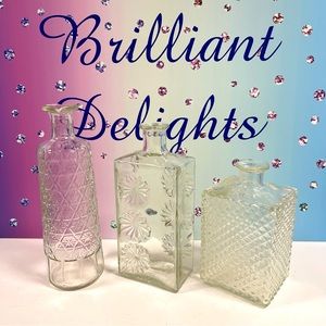 GORGEOUS GLASS DECOR 3 BOTTLES